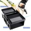 Ver Beauty Makeup Organizer, Cosmetic Travel Kit, Makeup Artist Supplies, 2 Sliding Trays, Lockable Storage Box, Makeup Train Case, Aluminium Case, Lightweight Makeup Vanity (Black Stripes) view 4