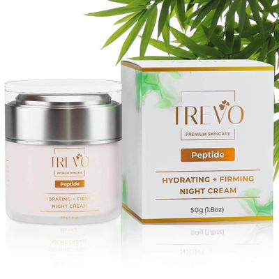 Trevo Peptide Hydrating + Firming Night Cream - Advanced Anti Aging Face Cream - Hydrating Face Moisturizer - Peptides, Retinol & Vitamin B3 - Reduce Fine Lines, Anti Inflammation - 50g/1.8oz