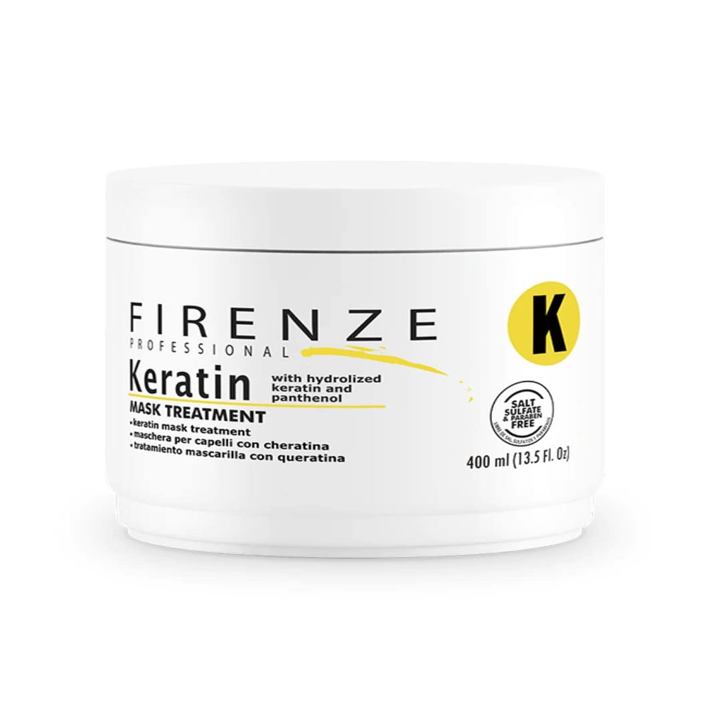 Firenze Professional Keratin Mask Hair Treatment 13.5 oz  Salt, Sulfate & Paraben Free Deep Repair & Anti-Frizz Formula for All Hair Types