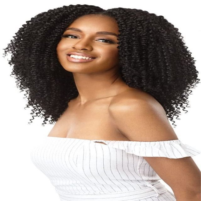 Outre Big Beautiful Hair Clip-ins Kinky Curly Style Synthetic Hair Pieces - 4A - KINKY CURL 10 (2T1B/2730)