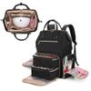 BAFASO Nail Polish Organizer Backpack Holds 56 Bottles and a Nail Lamp, Nail Polish Bag with 2 Removable Pouches and Tools Storage Sections (Patented Design), Black view 1