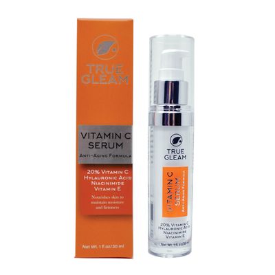 TrueGleam Vitamin C Serum for Face, Anti-Aging Skin Care Moisturizing Serum, Brightens Skin with 20% Vitamin C, Hyaluronic Acid, Vitamin E, Niacinimide, and Tea Tree Oil