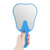 2 Pieces Tooth Shaped Handheld Mirror Cute Makeup Mirror Hand Held Plastic Dental Mirrors with Handle Cosmetic Hand Mirror for Women Men Girls and Kids (Blue) view 1