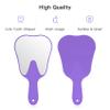 2 Pieces Tooth Shaped Handheld Mirror Cute Makeup Mirror Hand Held Plastic Dental Mirrors with Handle Cosmetic Hand Mirror for Women Men Girls and Kids (Purple) view 3