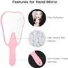 2 Pieces Tooth Shaped Handheld Mirror Cute Makeup Mirror Hand Held Plastic Dental Mirrors with Handle Cosmetic Hand Mirror for Women Men Girls and Kids (Pink) view 4