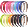 anezus 16 Pcs Satin Headbands Bulk 1 Inch Anti-slip Ribbon Hair Bands Plain Hard Headbands for Women Girls DIY Craft Hair Accessories (Multicolor) view 1