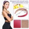 anezus 16 Pcs Satin Headbands Bulk 1 Inch Anti-slip Ribbon Hair Bands Plain Hard Headbands for Women Girls DIY Craft Hair Accessories (Multicolor) view 3