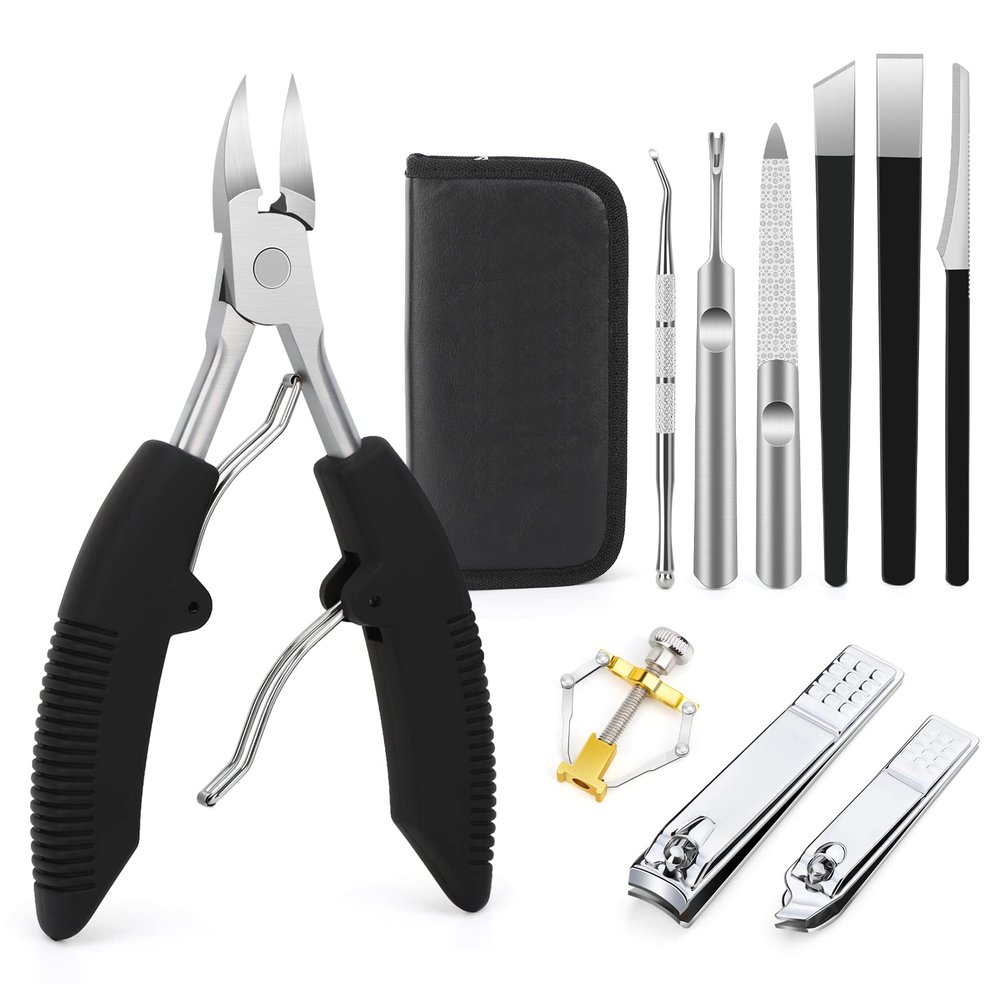 Segbeauty 10pcs Ingrown Toenail Removal Kit, Nail Clipper Toenail Clipper Manicure Pedicure Kit, Professional High Manganese Steel Blade Ingrown Toenail Corrector Tool Set for Remove Cuticle Callus