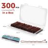 300 Pcs Bobby Pins Brown, EWAGOA Brown Hair Pins for Women Girls and Kids, Invisible curled Hair clips with Storage box, Pain-Free Hairpins2 Inch Brown view 3