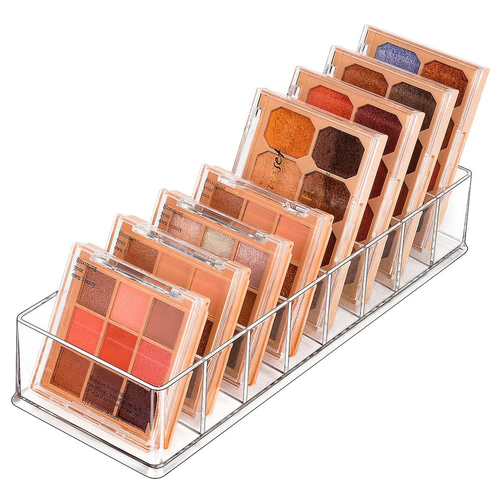 JessLab Acrylic Organizers, Bathroom Organizer for Drawer, Cosmetic Display Cases for Vanity, Countertop, Desk, Kitchen, and Makeup Storage, 8-Section