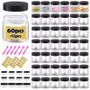 2 oz Plastic Containers with Lids 60pcs Plastic Jars with Lids + 3/5/10 Gram 12pcs Sample Containers Travel Jar Great for Lip Scrub,Body Butters,Cream,Lotion Labels & Spatulas (72 Pack) view 1
