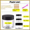2 oz Plastic Containers with Lids 60pcs Plastic Jars with Lids + 3/5/10 Gram 12pcs Sample Containers Travel Jar Great for Lip Scrub,Body Butters,Cream,Lotion Labels & Spatulas (72 Pack) view 4
