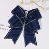 DEEKA 10 PCS 8" Rhinestones Large Cheer Hair Bows Glitter Cheer Ponytail Holder Handmade for Teen Girls Softball Cheerleader Sports -Navy view 3