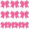 DEEKA 10 PCS 8" Rhinestones Large Cheer Hair Bows Glitter Cheer Ponytail Holder Handmade for Teen Girls Softball Cheerleader Sports -Hot Pink view 1