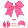 DEEKA 10 PCS 8" Rhinestones Large Cheer Hair Bows Glitter Cheer Ponytail Holder Handmade for Teen Girls Softball Cheerleader Sports -Hot Pink view 2