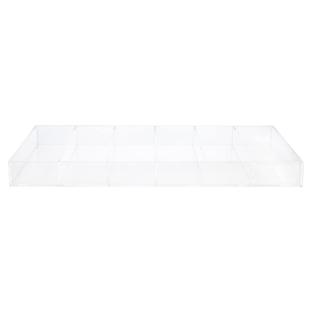 Zerodeko Acrylic Makeup Organizer Compartments Cosmetic Storage Holder for Bathroom Vanity and Countertop and Easy to Clean Display Case for Jewelry and Toiletries