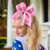 12 PCS 8" Large Glitter Cheer Bows Pink Girl Hair Bows Sparkly Cheerleading Softball Team Bow Hair Accessories for cheerleaders football Competition Sports view 3