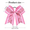 12 PCS 8" Large Glitter Cheer Bows Pink Girl Hair Bows Sparkly Cheerleading Softball Team Bow Hair Accessories for cheerleaders football Competition Sports view 4