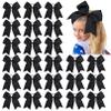 24 PCS 8" Large Cheer Bows Black Girl Hair Bows Cheerleading Softball Team Bow Hair Accessories for cheerleaders football Competition Sports view 1