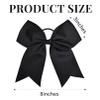 24 PCS 8" Large Cheer Bows Black Girl Hair Bows Cheerleading Softball Team Bow Hair Accessories for cheerleaders football Competition Sports view 3