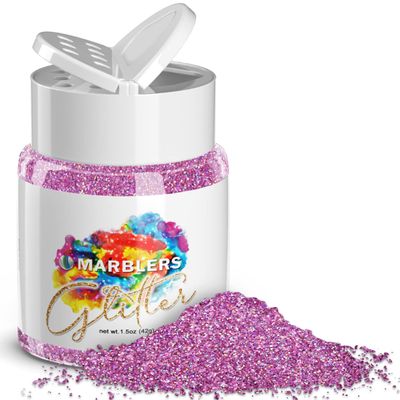 MARBLERS Holographic Glitter [Holo Bubblegum] 1.5oz (42g) | Fine | Non-Toxic, Vegan, Cruelty-Free | Face, Body, Eyeshadow, Hair, Festival, Party Makeup, Nail Art, Polish | Resin, Tumbler, Slime, Craft