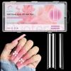 Clear No C Curve Nail Tips for Acrylic Nails Professional, 240Pcs 3XL Extra Long Tapered Square Straight Acrylic Nail Tips, Half Cover French Nail Extension False Nails for Manicure Nail Art 12 Sizes view 1