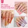 Clear No C Curve Nail Tips for Acrylic Nails Professional, 240Pcs 3XL Extra Long Tapered Square Straight Acrylic Nail Tips, Half Cover French Nail Extension False Nails for Manicure Nail Art 12 Sizes view 2