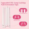 Clear No C Curve Nail Tips for Acrylic Nails Professional, 240Pcs 3XL Extra Long Tapered Square Straight Acrylic Nail Tips, Half Cover French Nail Extension False Nails for Manicure Nail Art 12 Sizes view 4