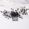 Missgrace Women Handmade Gothic Black Full Rhinestones Side Hair Comb Prom Party Special Occasion Punk Headpiece Rhinestones Hair Accessories view 1