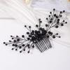 Missgrace Women Handmade Gothic Black Full Rhinestones Side Hair Comb Prom Party Special Occasion Punk Headpiece Rhinestones Hair Accessories view 3