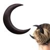 ZBLL Hand Carved Crescent Moon Hair Fork For Women, Wooden Barrettes, Hairpin, Stick Long Hair, Comb Thick Styling Tool Accessories (Small, Black), 1.0 Count view 1