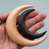 ZBLL Hand Carved Crescent Moon Hair Fork For Women, Wooden Barrettes, Hairpin, Stick Long Hair, Comb Thick Styling Tool Accessories (Small, Black), 1.0 Count view 3