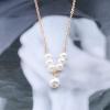 Yheakne Vintage Pearl Pendant Necklace Gold Pearl Beads Necklace Freshwater Cultured Pearl Chain Necklace Pearl Bar Necklace Chain Jewelry for Women view 4