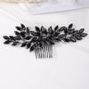 Missgrace Women's Handmade Gothic Black Full Rhinestones Side Hair Comb for Prom Party Special Occasion Punk Headpiece, Black 3 view 1