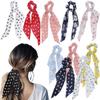 FZBNSRKO 10 Pack Scrunchies Scarf for Hair,Printed Flower Long Headband Ponytail Holders Floral Scarf Scrunchy Head Tie for Women and Girls(Random Color) view 1