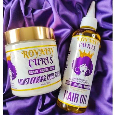 Royalty Curl Moisturizing Curl Cream + Hair Oil Bundle