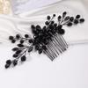 Missgrace Women Handmade Gothic Black Full Rhinestones Side Hair Comb Prom Party Special Occasion Punk Headpiece Black Women Rhinestones Hair Accessories for Women Gilrs (Black 5) view 1