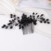 Missgrace Women Handmade Gothic Black Full Rhinestones Side Hair Comb Prom Party Special Occasion Punk Headpiece Black Women Rhinestones Hair Accessories for Women Gilrs (Black 5) view 2