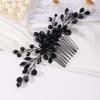 Missgrace Women Handmade Gothic Black Full Rhinestones Side Hair Comb Prom Party Special Occasion Punk Headpiece Black Women Rhinestones Hair Accessories for Women Gilrs (Black 5) view 3