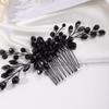 Missgrace Women Handmade Gothic Black Full Rhinestones Side Hair Comb Prom Party Special Occasion Punk Headpiece Black Women Rhinestones Hair Accessories for Women Gilrs (Black 5) view 4