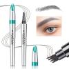 Eyebrow Pencil Eyebrow Microblading Pen Micro 4 Point Brow Pen Lift & Snatch Eyebrow Eye Makeup Long-Lasting Waterproof & Smudge-proof Natural Eyebrow Hair (Dark Gray) view 1