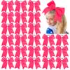 24 PCS 8" Large Cheer Bows Pink Girl Hair Bows Cheerleading Softball Team Bow Hair Accessories for cheerleaders football Competition Sports view 1
