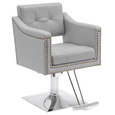 BarberPub Salon Chair for Hair Stylist Hydraulic Barber Styling Chair, Beauty Spa Equipment 8813 (6" Seat Height Adjustment) (Grey)