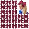 24 PCS 8" Large Cheer Bows Maroon Girl Hair Bows Cheerleading Softball Team Bow Hair Accessories for cheerleaders football Competition Sports view 1