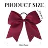 24 PCS 8" Large Cheer Bows Maroon Girl Hair Bows Cheerleading Softball Team Bow Hair Accessories for cheerleaders football Competition Sports view 4