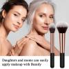 Makeup Brushes Banidy Powder Foundation Brush Flawless Powder Brush Set with Highlighter Brush Blush Brush with Wooden Handle Perfect for Blending, Buffing Liquid view 2