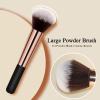 Makeup Brushes Banidy Powder Foundation Brush Flawless Powder Brush Set with Highlighter Brush Blush Brush with Wooden Handle Perfect for Blending, Buffing Liquid view 4