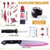 18Pcs Halloween Fake Knife Makeup Cosplay Costumes Accessories, 12in Halloween Plastic Fake Bloody Knife for Vampire Zombie Costume Face Body Paint Mardi Gras Easter Horror Party Carnival Makeup Props view 3