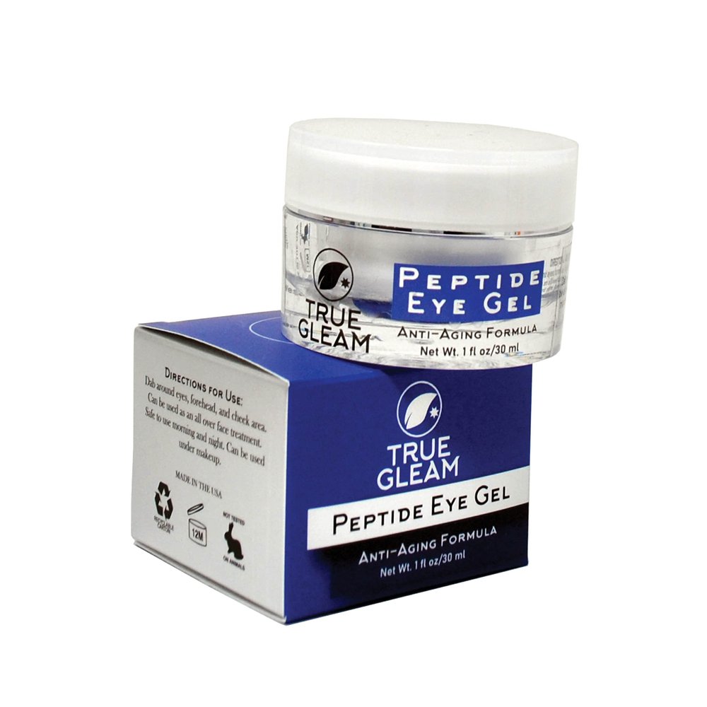 TRUEGLEAM Peptide Anti-Aging Under Eye Collagen Gel for Wrinkles, Bags, Puffiness, and Dark Spots Skin Care Treatment with Aloe Vera, Hyaluronic Acid, Vitamin E, and Peptides.