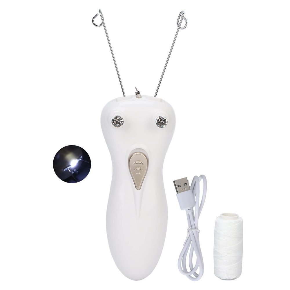 Folanda Hair Remover, Ladies Beauty Epilator, Cordless Electric Cotton Thread Epilator for Upper Lips Cheek Chin Arm Leg, Painless Face and Body Hair Removal Shaver